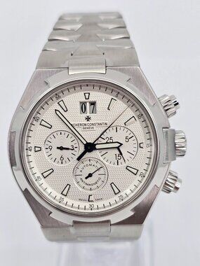Vacheron Constantin Overseas Chrono Steel Auto 42mm Watch 49150/B01A-9095 Papers